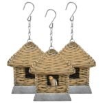 vidaXL Birdhouses, 3 pcs, wicker-1