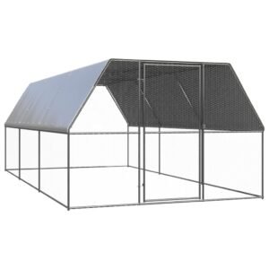 vidaXL Coteț de păsări pentru exterior, 3x6x2 m, oțel zincat-1