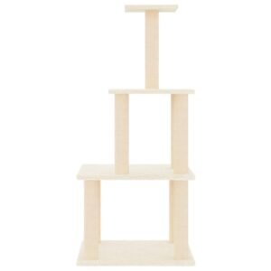 vidaXL Ansamblu de pisici cu stâlpi din funie de sisal, crem, 111 cm-3