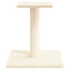 vidaXL Stâlp de zgâriat pentru pisici cu platformă, crem, 38 cm-3