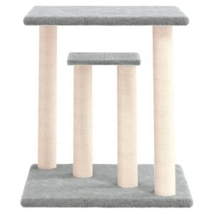 vidaXL Stâlpi de zgâriat pentru pisici cu platforme, gri deschis 50 cm-3