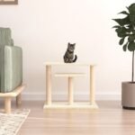 vidaXL Stâlpi de zgâriat pentru pisici cu platforme, crem, 62,5 cm-1