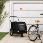 vidaXL Remorcă bicicletă animale companie, negru, textil oxford/fier-1