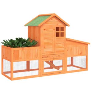 vidaXL Cușcă pentru iepuri maro 170x63x113 cm lemn masiv de pin-3
