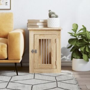 vidaXL Ladă pentru câini, stejar sonoma, 45x62x59 cm, lemn prelucrat-3