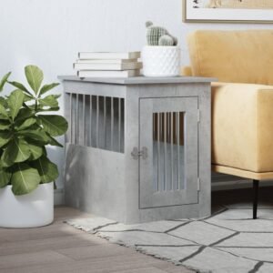 vidaXL Ladă pentru câini, gri beton, 45x62x59 cm, lemn prelucrat-1