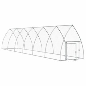 vidaXL Coteț pentru păsări, gri, 600x105x120 cm, oțel galvanizat-3