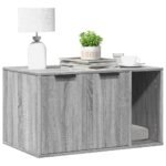 vidaXL Cutie litieră pisici sonoma gri 80x50x45 cm lemn prelucrat-1