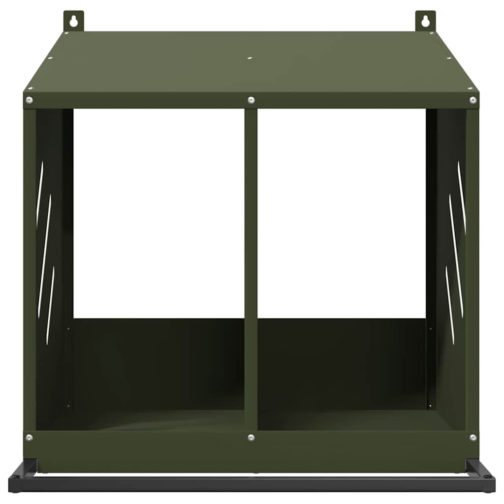 vidaXL Cuibă pentru pui cu 2 compartimente, metal verde măsline-5