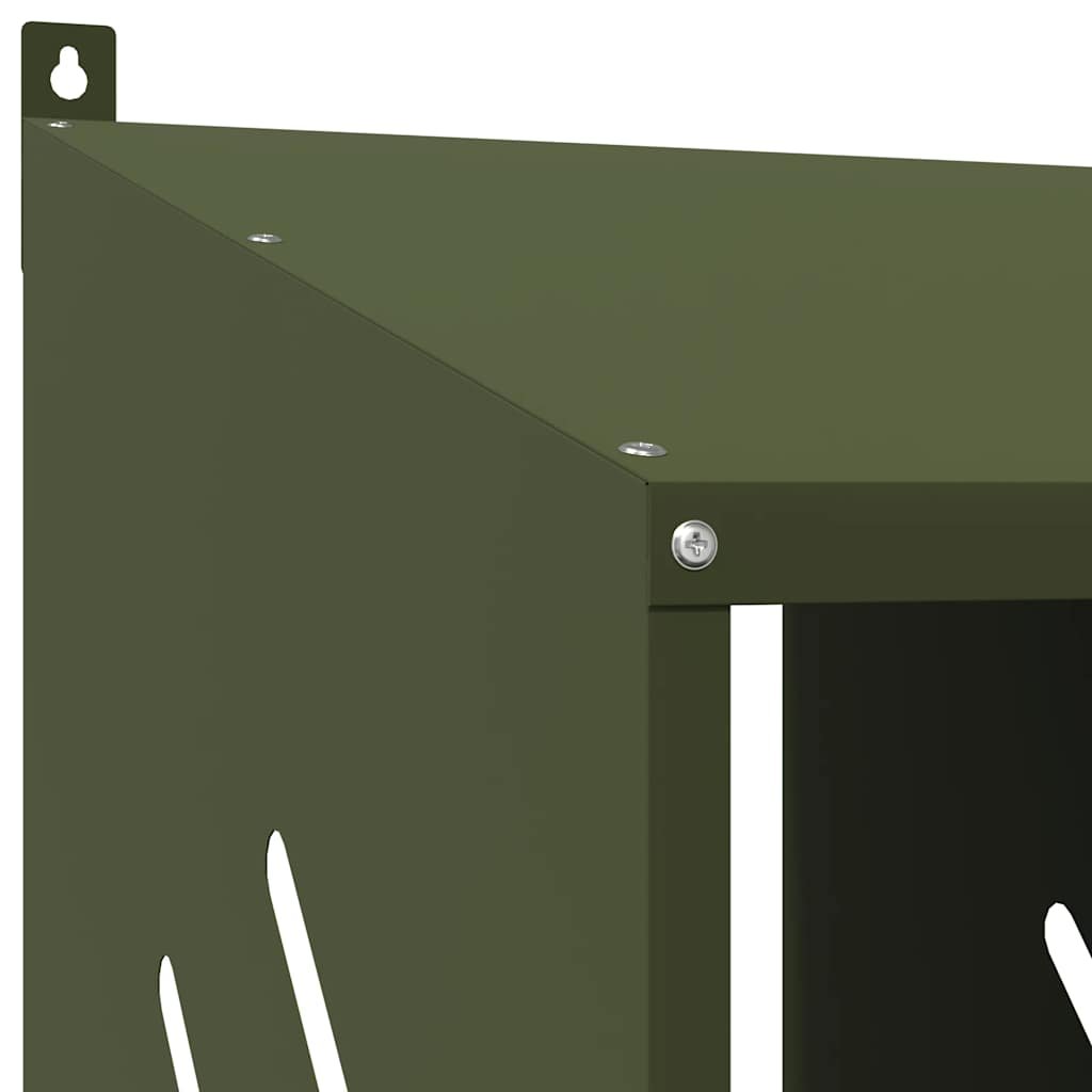 vidaXL Cuibă pentru pui cu 2 compartimente, metal verde măsline-9